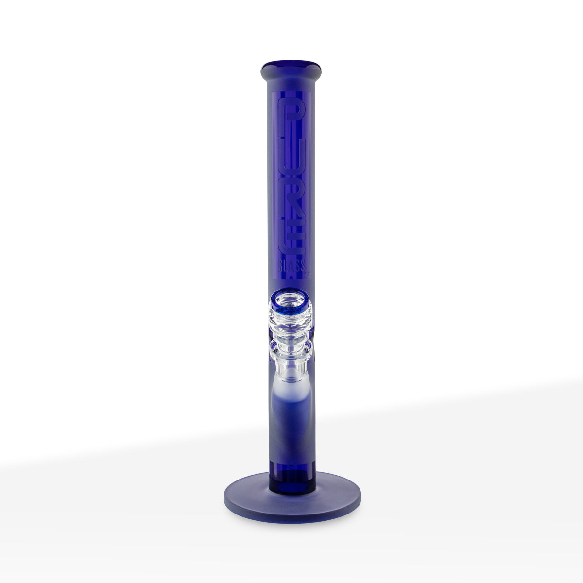 PURE Glass | Classic Straight Water Pipe | 14" - 14mm - Blue Frost