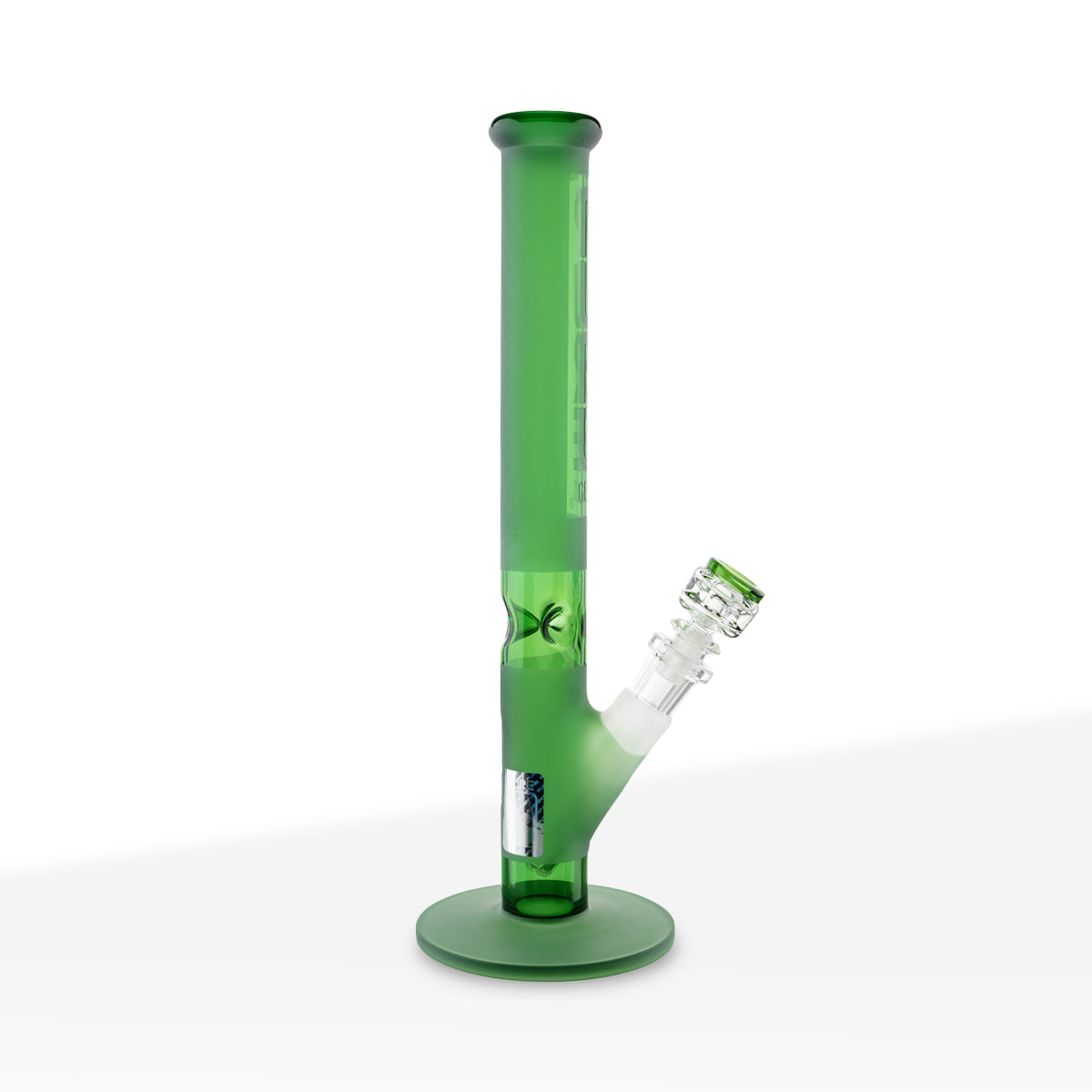 PURE Glass | Classic Straight Water Pipe | 14" - 14mm - Green Frost