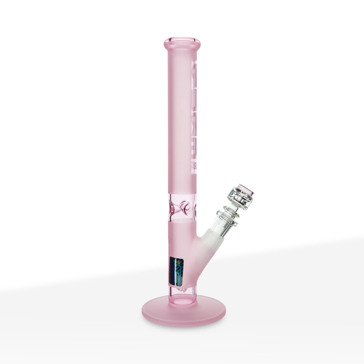 PURE Glass | Classic Straight Water Pipe | 14" - 14mm - Pink Frost