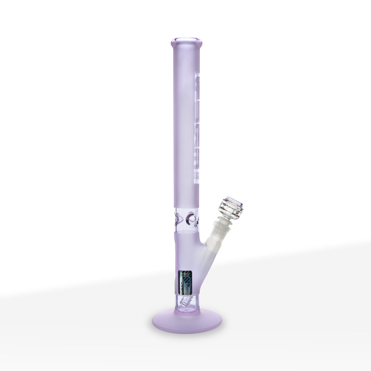 PURE Glass | Classic Straight Water Pipe | 14" - 14mm - Purple Frost
