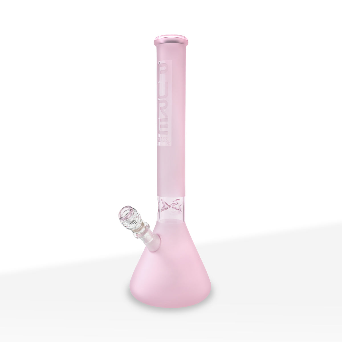 PURE Glass | Classic Beaker Water Pipe | 18" - 14mm - Various Colors Glass Bong Pure Glass Pink Frost