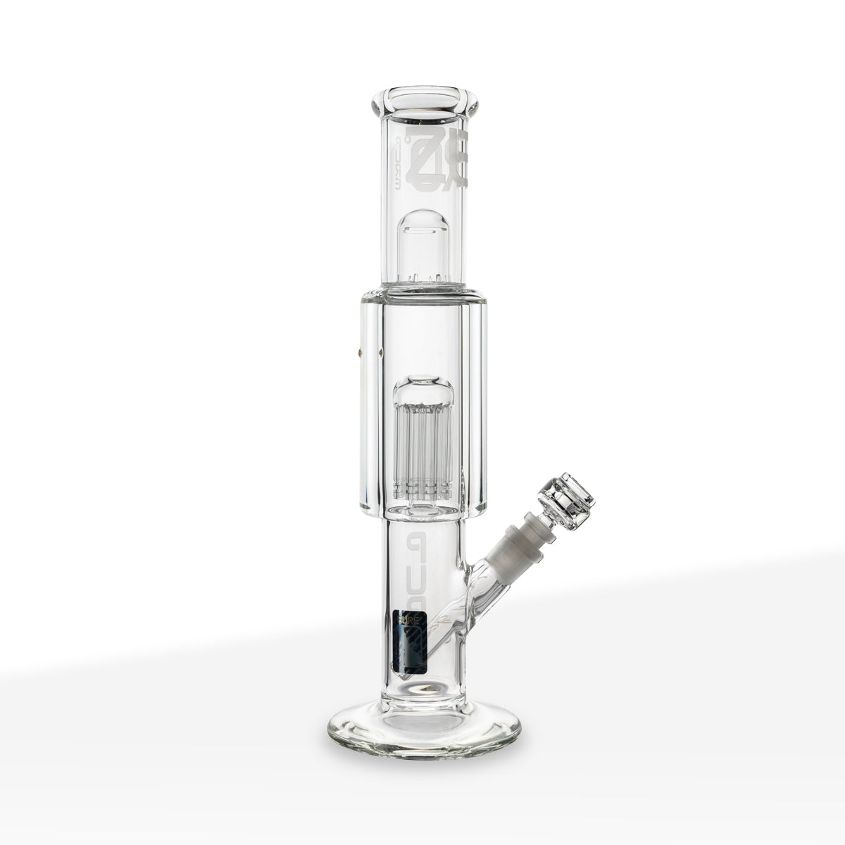 PURE Glass | Zero Freezable Coil 8-Arm Tree Percolator Water Pipe | 10" - 14mm - Clear Glass Bong Pure Glass