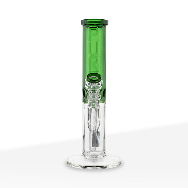 PURE Glass | Insight Classic Straight Water Pipe | 12" - 14mm - Various Colors Glass Bong Pure Glass Green