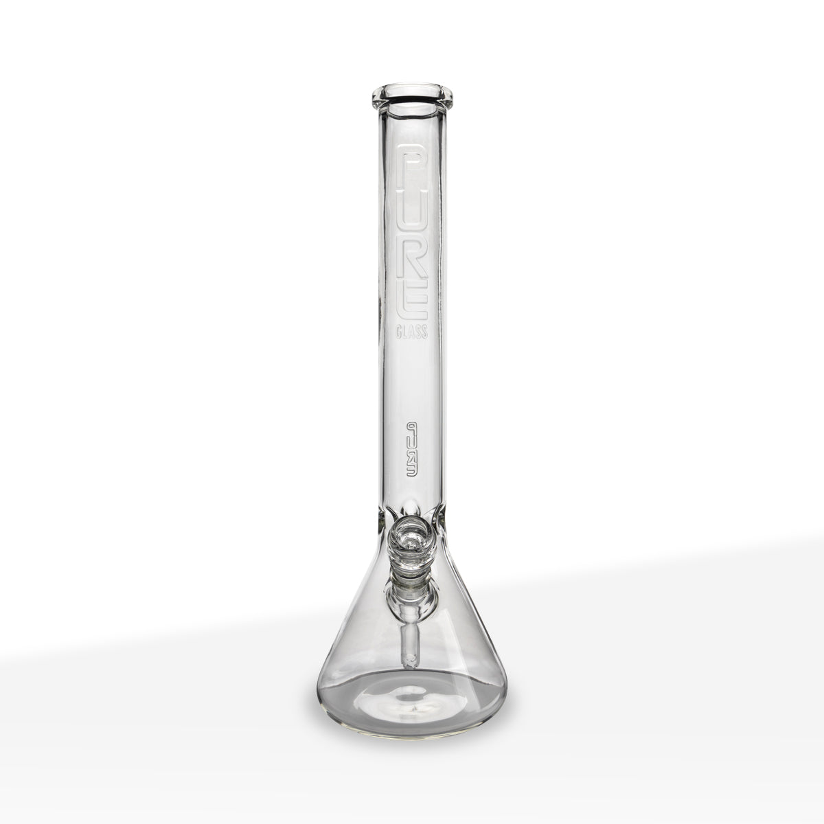 Pure Glass | 3-D Embossed Straight Water Pipe | 18" - 14mm - Clear