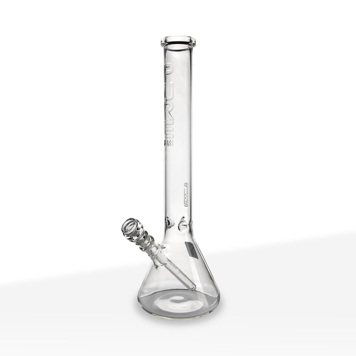 Pure Glass | 3-D Embossed Straight Water Pipe | 18" - 14mm - Clear