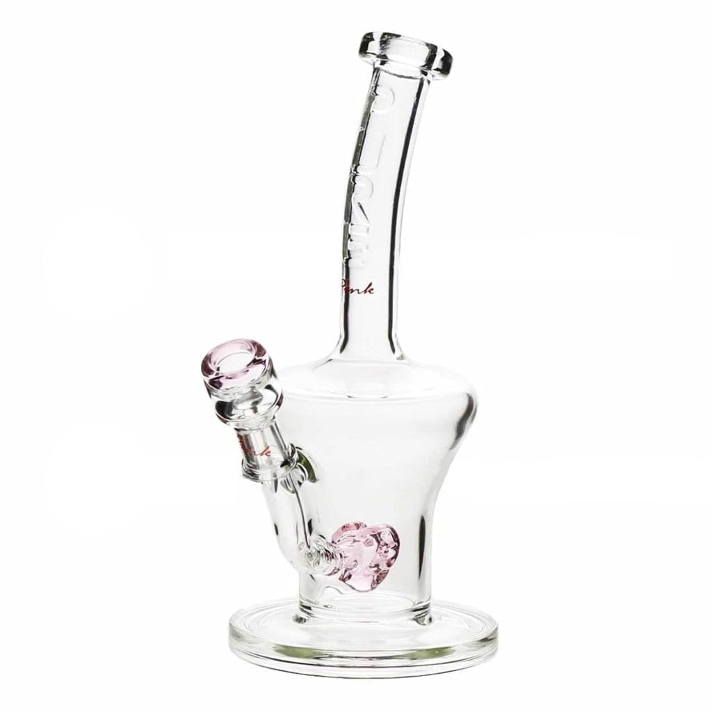 PURE Glass | Little Dume Heart Dab Rig | 9" - 14mm - Pink