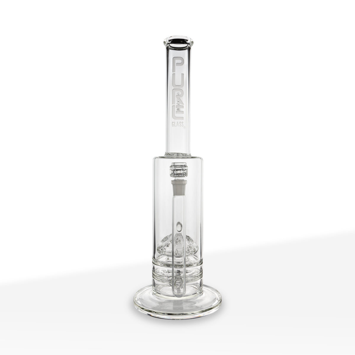 PURE Glass | KTFO II Halo/Reef Mushroom Percolator Water Pipe | 21" - 14mm - Clear