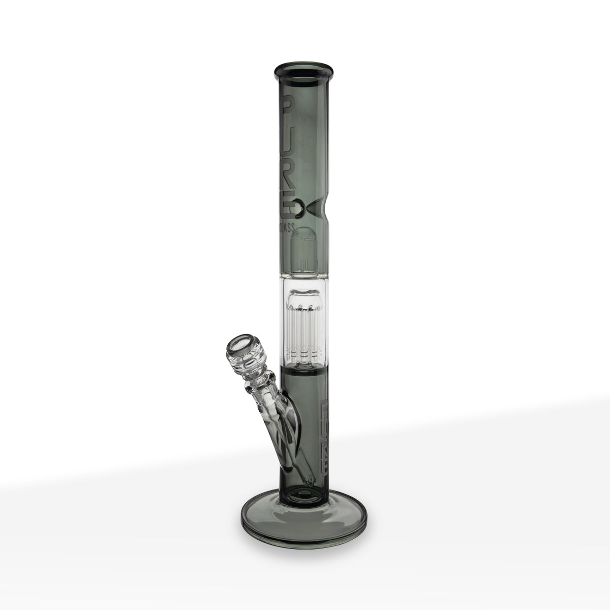 18" PURE Glass 10-ARM TREE STRAIGHT Bong - Smoke BLACK 