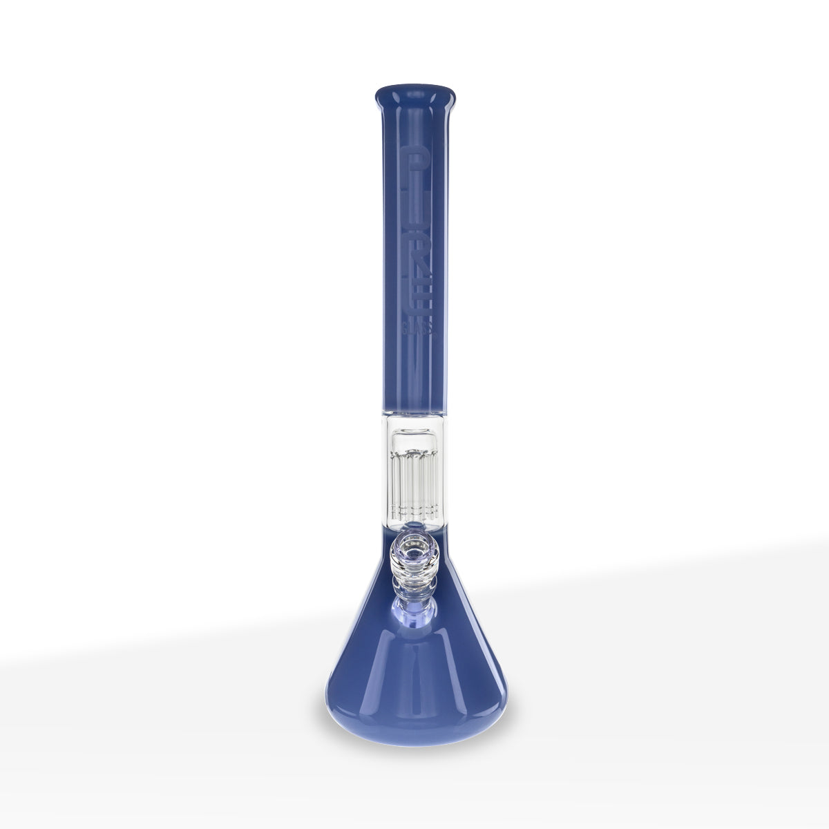 Pure Glass | 10-Arm Tree Percolator + Splash Guard Beaker Water Pipe | 18" - 14mm - Ivory Blue