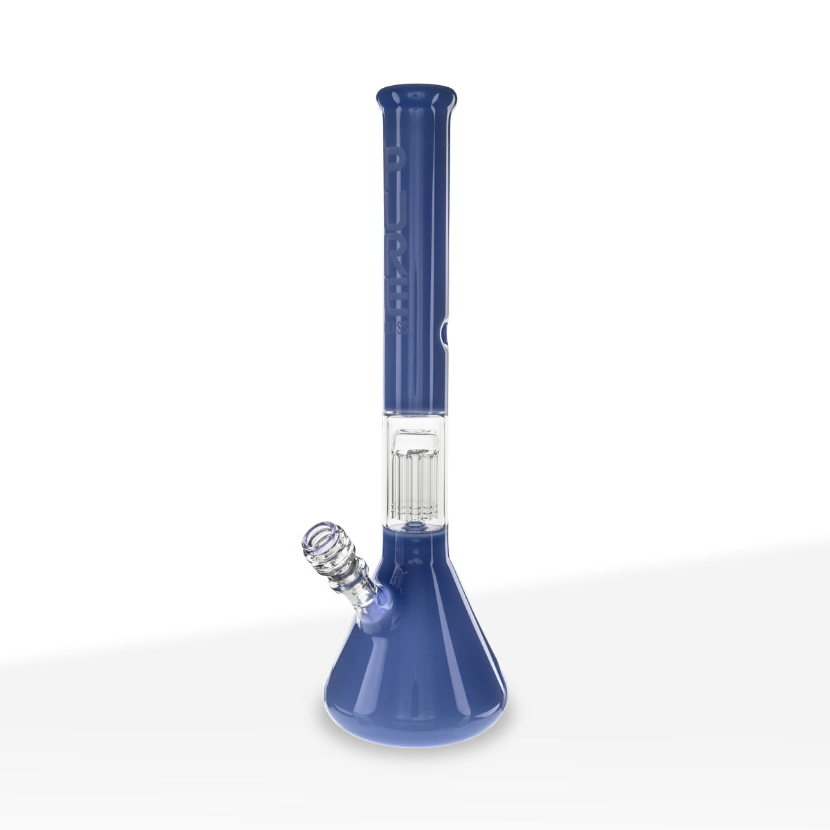 Pure Glass | 10-Arm Tree Percolator + Splash Guard Beaker Water Pipe | 18" - 14mm - Ivory Blue