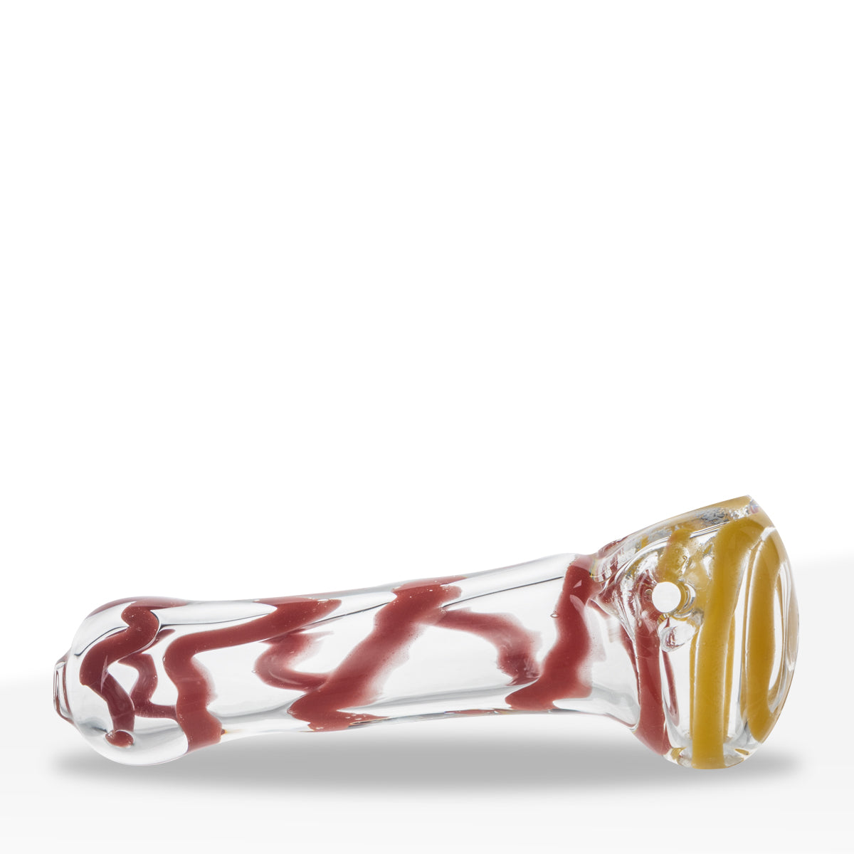 Hand Pipe | Classic Glass Spoon Thick Candy Cane Hand Pipe | 4" - Glass - Assorted Colors