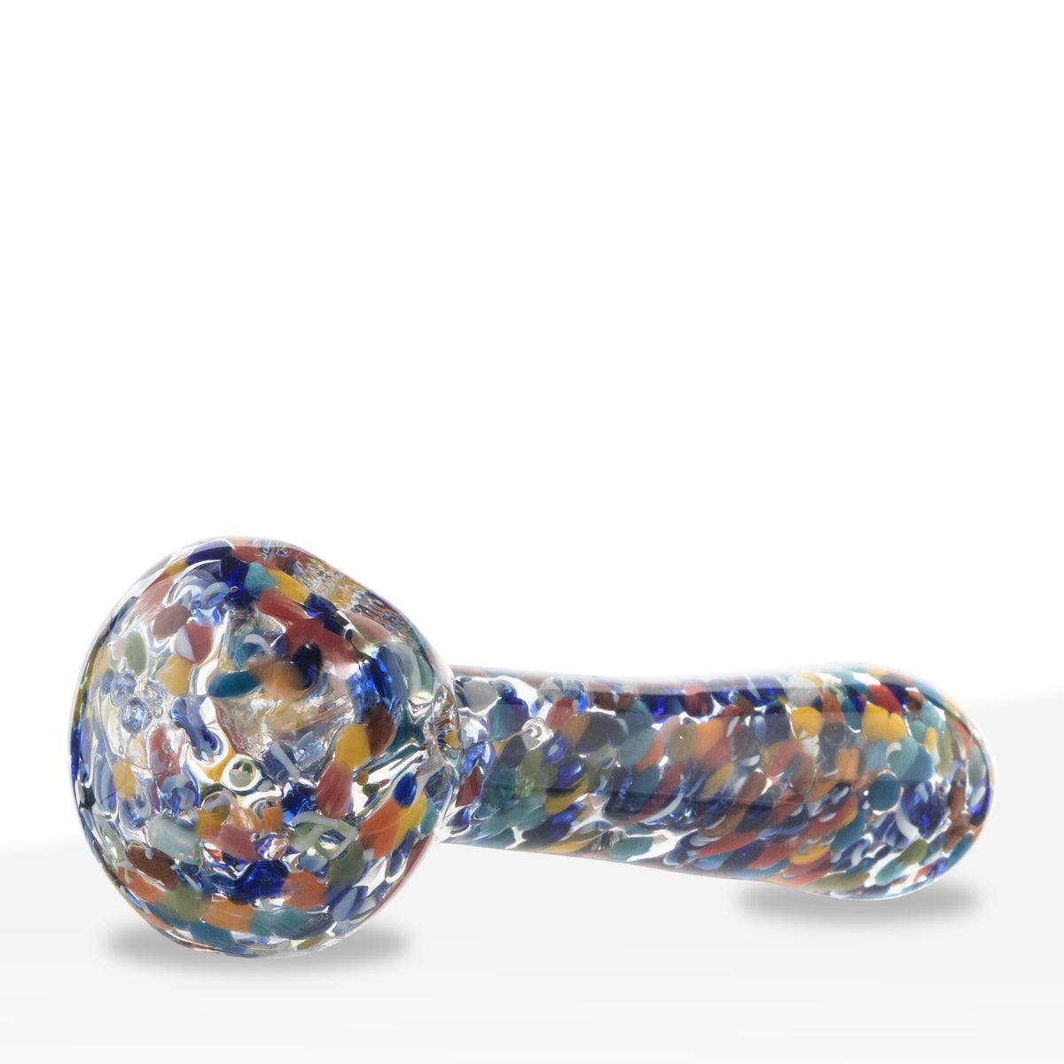 Hand Pipe | Classic Glass Spoon Colorful Frit Hand Pipe | 3" - Glass - Assorted Colors