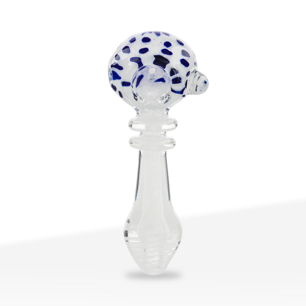 Hand Pipe | Marble Spoon with Polka Dots | 4" - Glass - Assorted Colors - Biohazard Inc