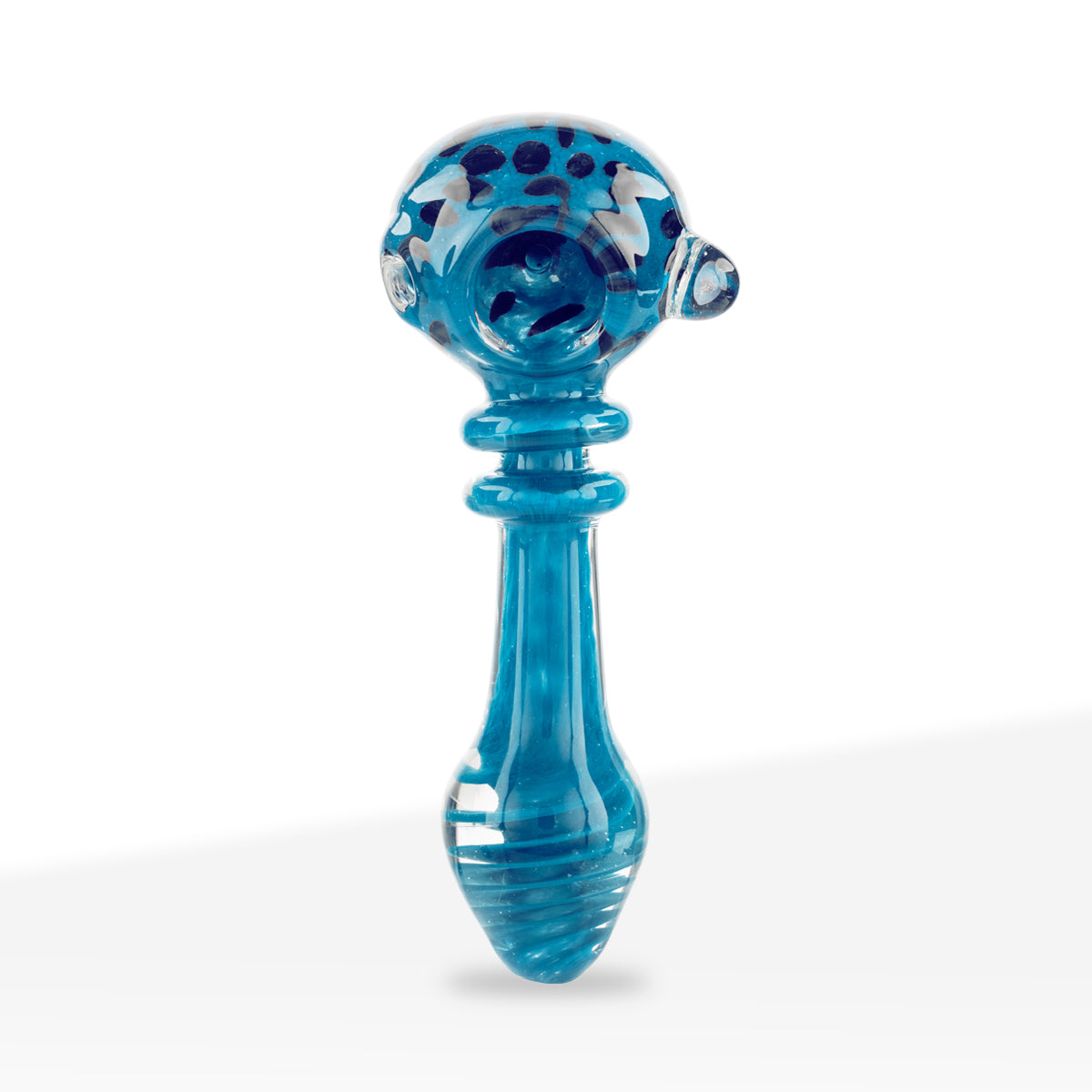 Hand Pipe | Marble Spoon with Polka Dots | 4" - Glass - Assorted Colors - Biohazard Inc