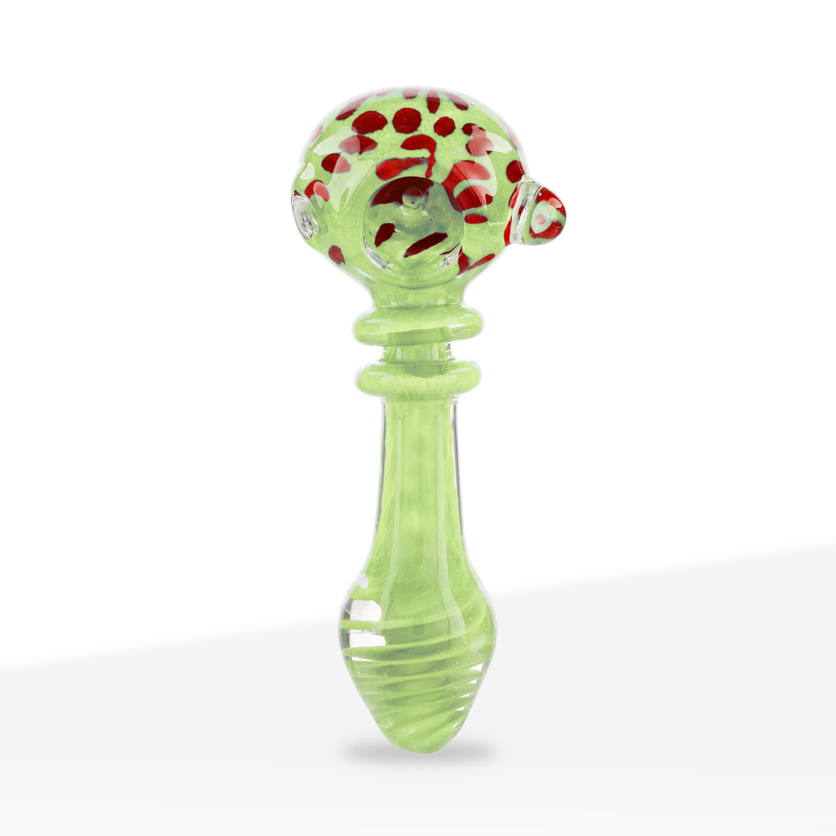 Hand Pipe | Marble Spoon with Polka Dots | 4" - Glass - Assorted Colors - Biohazard Inc