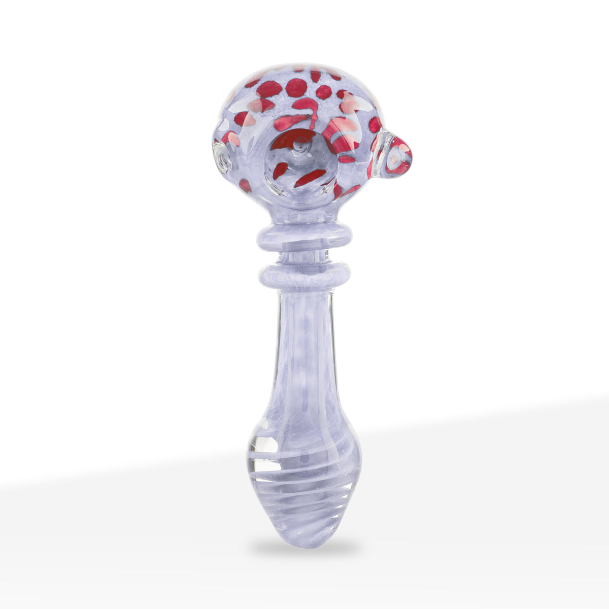Hand Pipe | Marble Spoon with Polka Dots | 4" - Glass - Assorted Colors - Biohazard Inc
