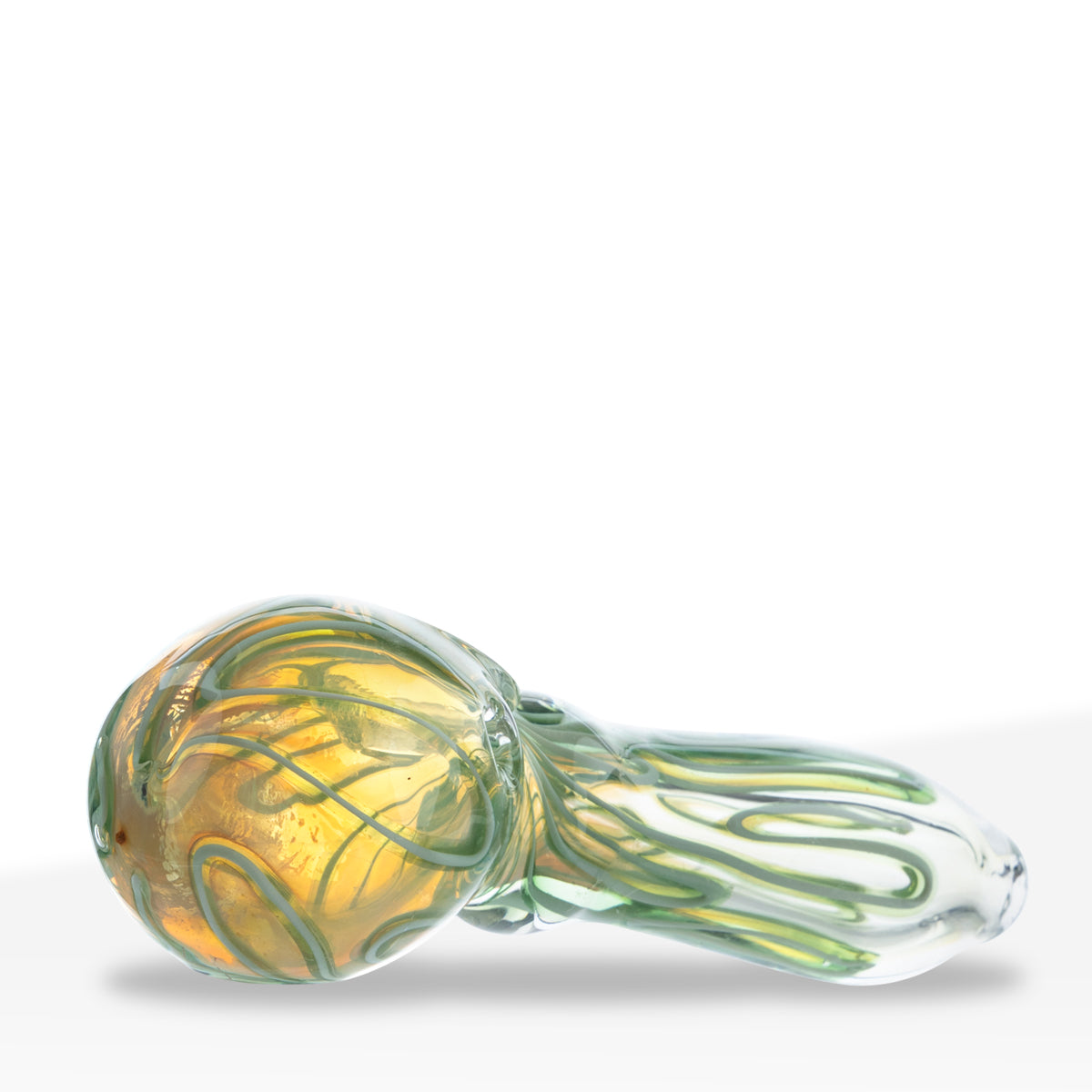 Hand Pipe | Classic Glass Spoon Multi Colored Hand Pipe w/ Swirl | 3" - Glass - Blue