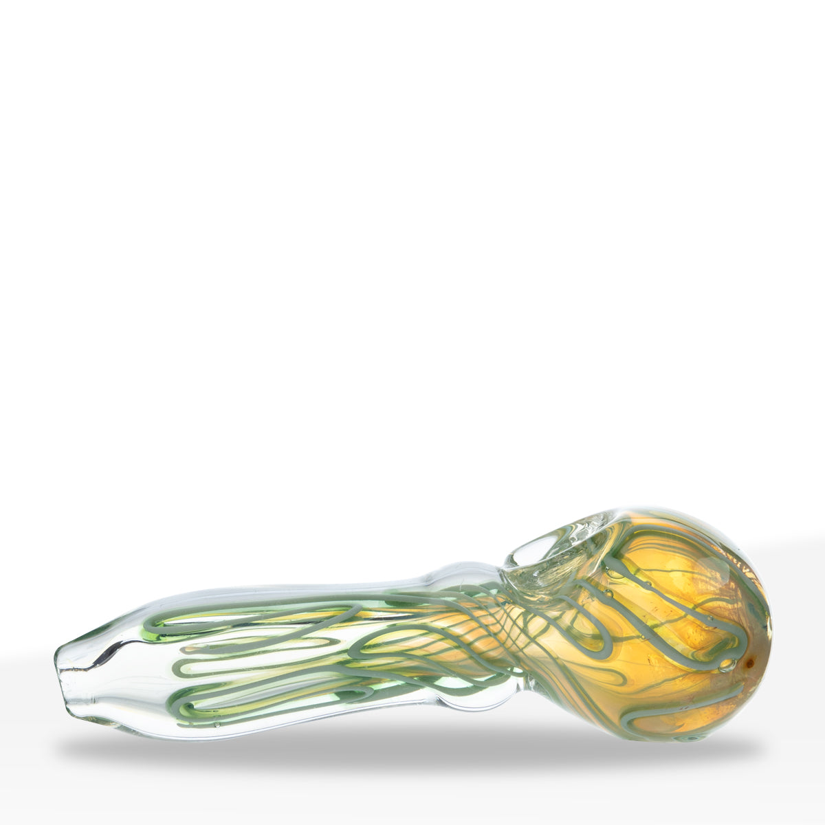 Hand Pipe | Classic Glass Spoon Multi Colored Hand Pipe w/ Swirl | 3" - Glass - Blue