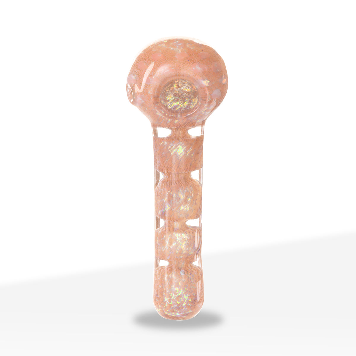 Hand Pipe | Heavy Fumed Hand Pipe w/ Frit | 4" - Glass - Assorted Colors - Biohazard Inc - Peach