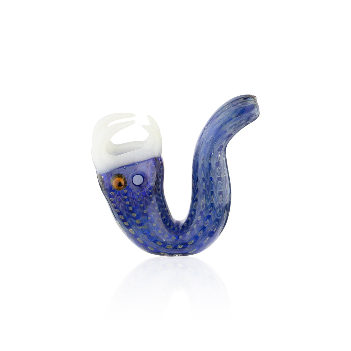 Novelty | Snake Head Sherlock Hand Pipe | 5" - Glass - Blue