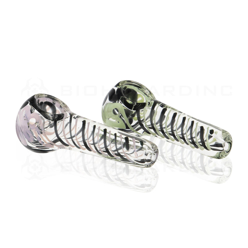 Hand Pipe | Classic Glass Spoon Coil Swirl Slyme Hand Pipes | 3" - Assorted Colors
