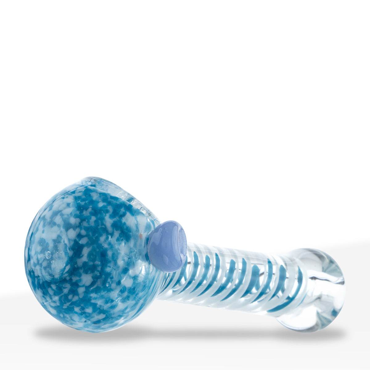 Hand Pipe | Classic Glass Spoon Striped Slyme Carb Hand Pipes | 3" - 4" Glass - Assorted Colors