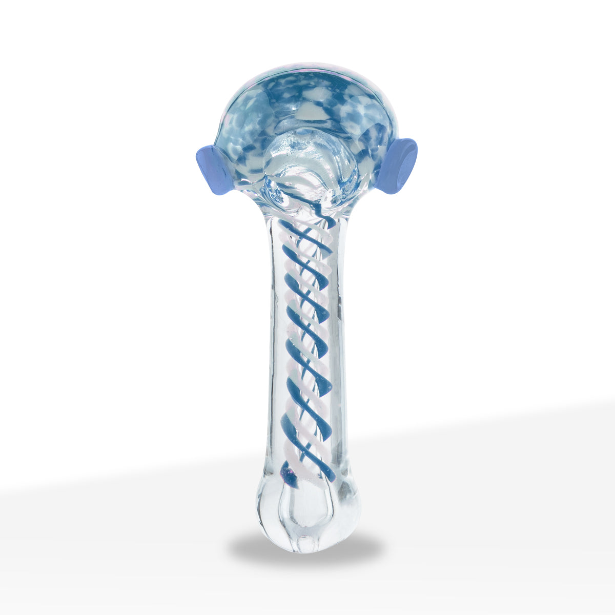 Hand Pipe | Classic Glass Spoon Striped Slyme Carb Hand Pipes | 3" - 4" Glass - Assorted Colors