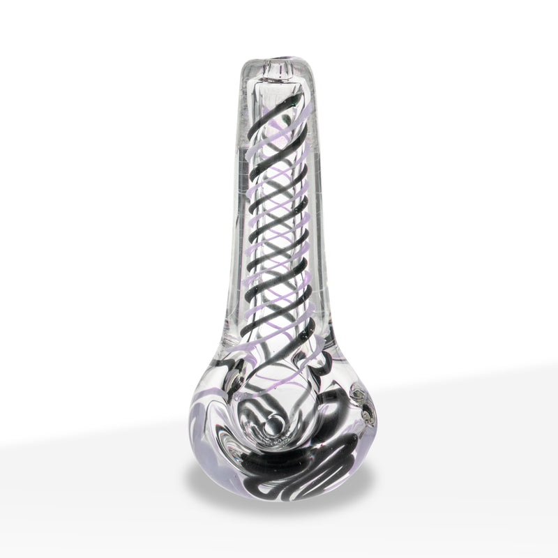 Hand Pipe | Classic Glass Spoon Coil Swirl Slyme Hand Pipes | 3" - Assorted Colors