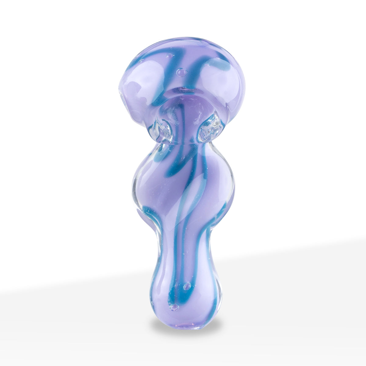 Hand Pipe | Classic Glass Spoon Slyme Swirled Bulge Hand Pipe | 3.5" - Glass - 3 Count