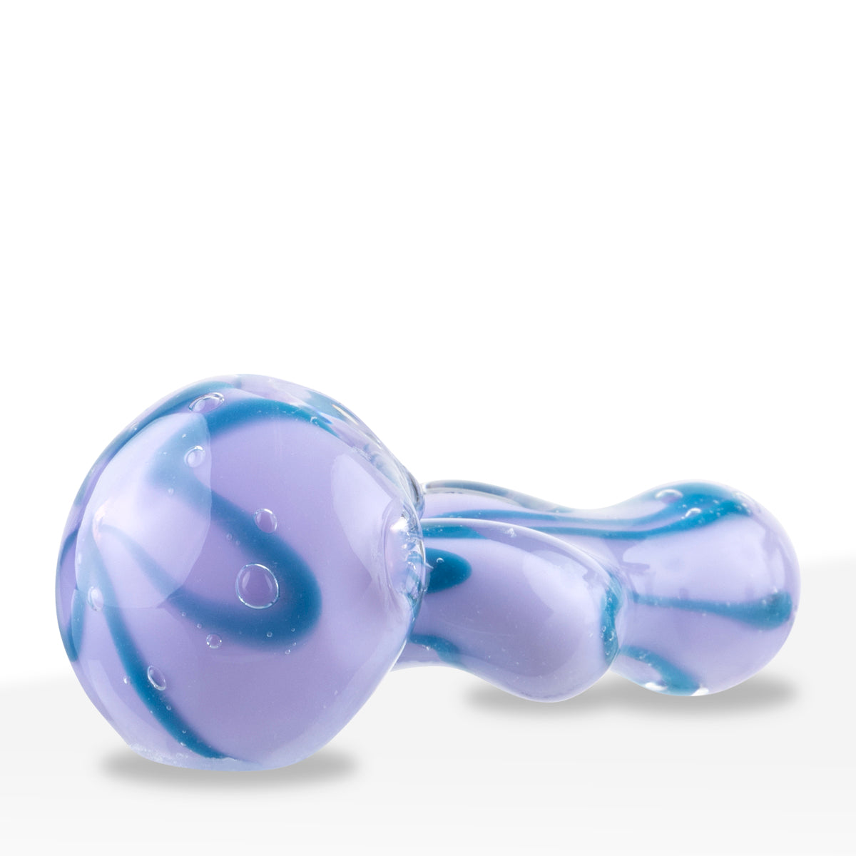 Hand Pipe | Classic Glass Spoon Slyme Swirled Bulge Hand Pipe | 3.5" - Glass - 3 Count