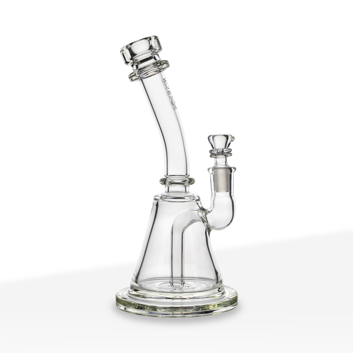 BIO Glass | Inline Stemless Banger Water Pipe | 8" - Clear - Biohazard Inc