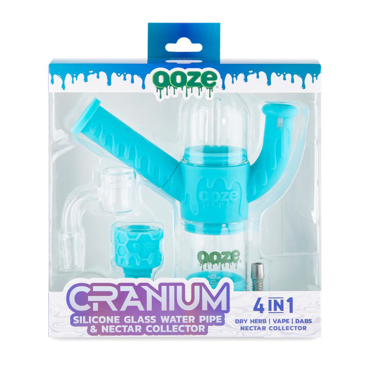 Ooze® | 4-in-1 Cranium Hybrid Silicone Nectar Collector & Water Pipe | Various Colors