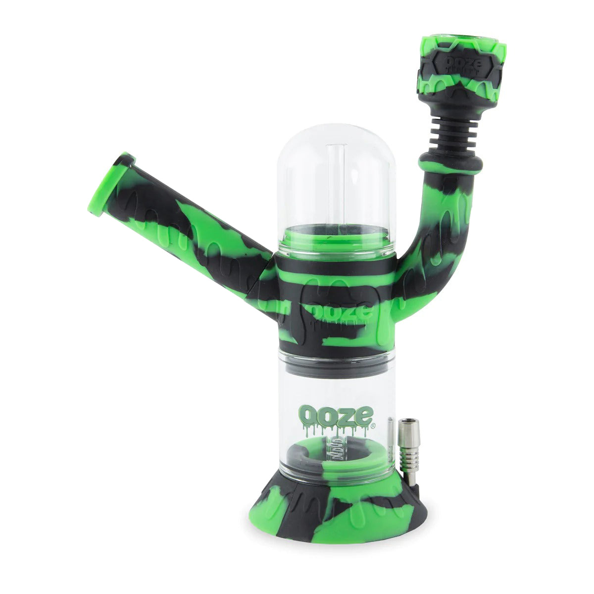 Ooze® | 4-in-1 Cranium Hybrid Silicone Nectar Collector & Water Pipe | Various Colors