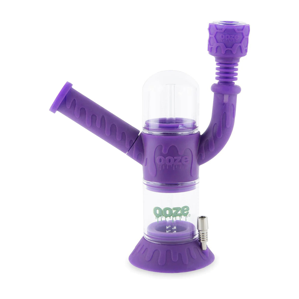 Ooze® | 4-in-1 Cranium Hybrid Silicone Nectar Collector & Water Pipe | Various Colors