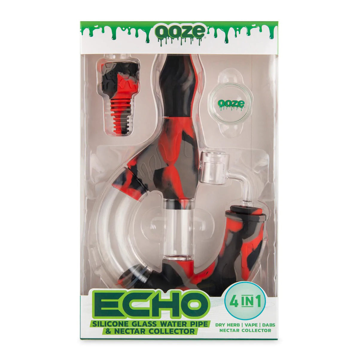 OOZE® | 4-in-1 ECHO Hybrid Silicone Nectar Collector & Water Pipe | Various Colors