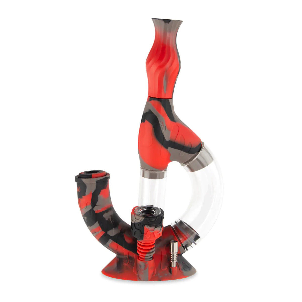 OOZE® | 4-in-1 ECHO Hybrid Silicone Nectar Collector & Water Pipe | Various Colors