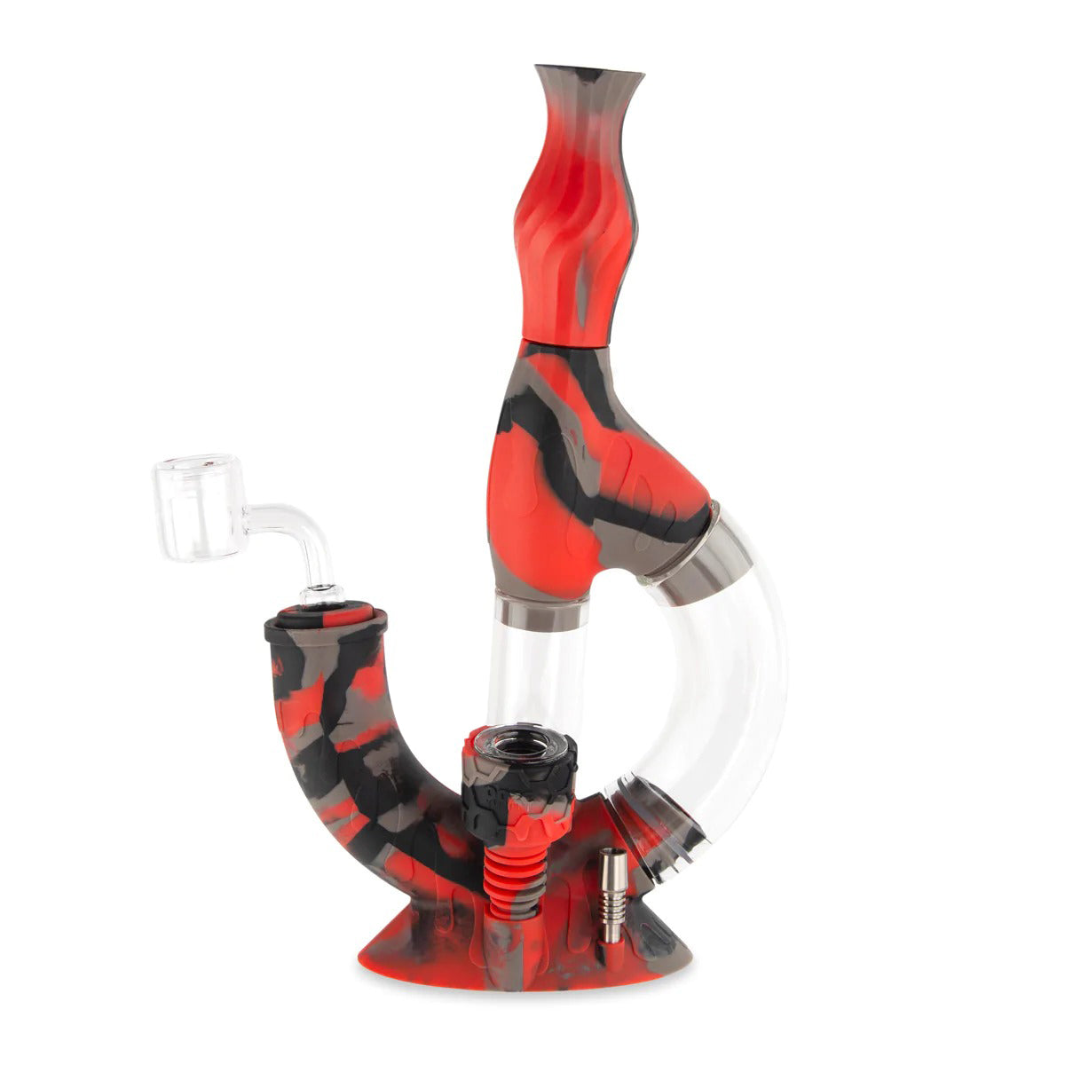OOZE® | 4-in-1 ECHO Hybrid Silicone Nectar Collector & Water Pipe | Various Colors