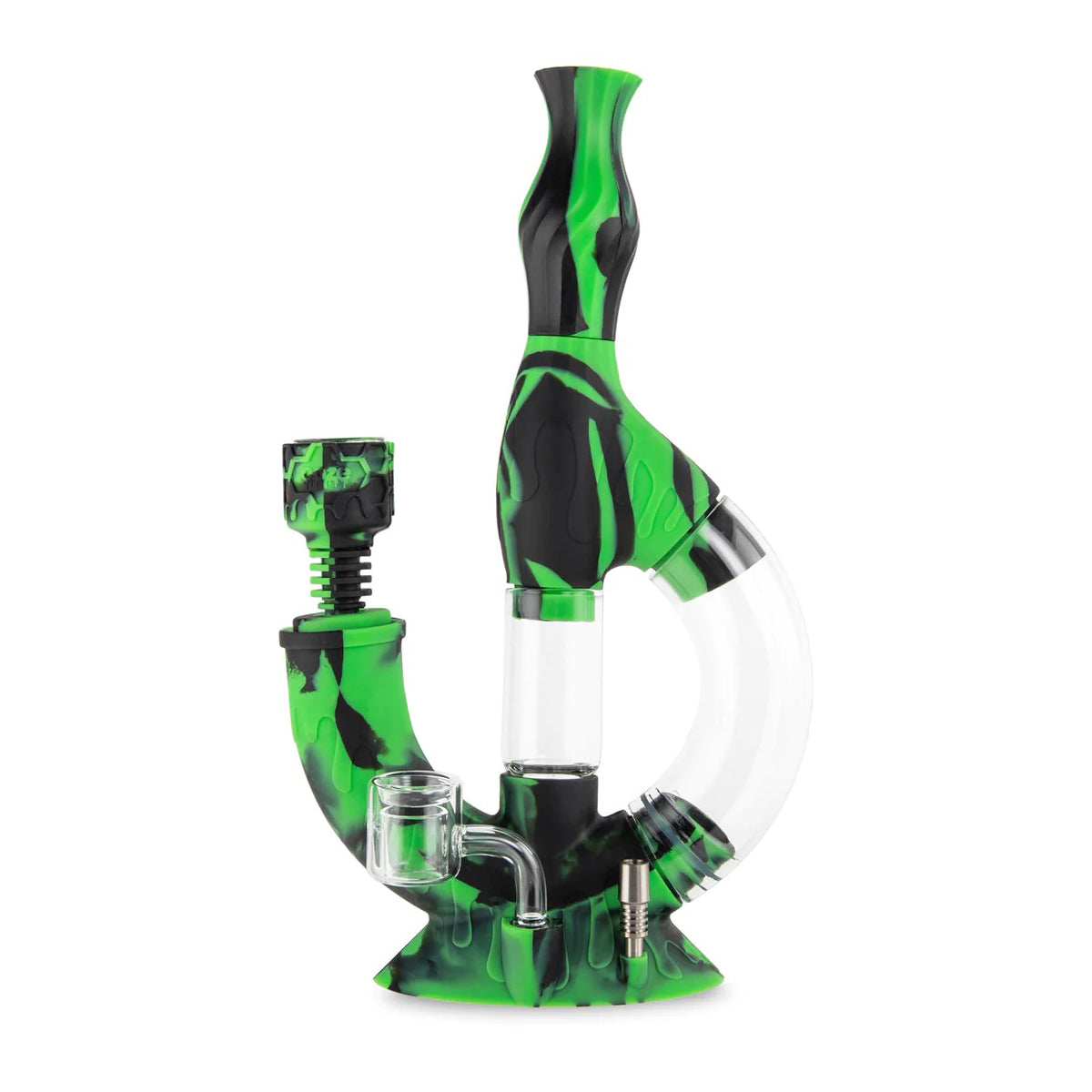 OOZE® | 4-in-1 ECHO Hybrid Silicone Nectar Collector & Water Pipe | Various Colors