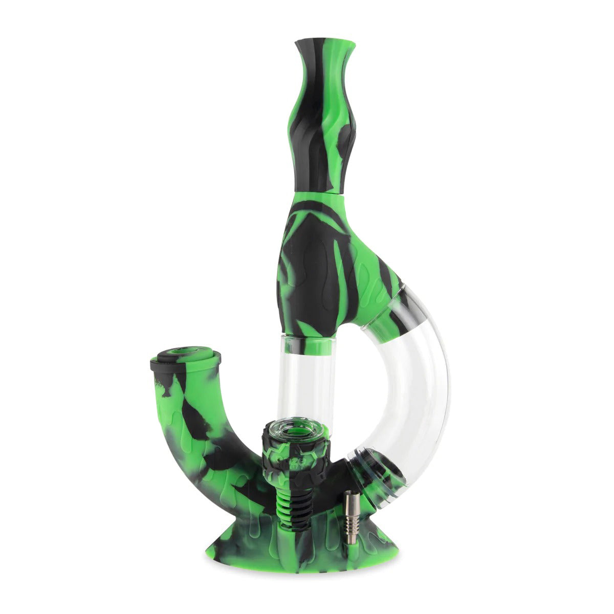 OOZE® | 4-in-1 ECHO Hybrid Silicone Nectar Collector & Water Pipe | Various Colors