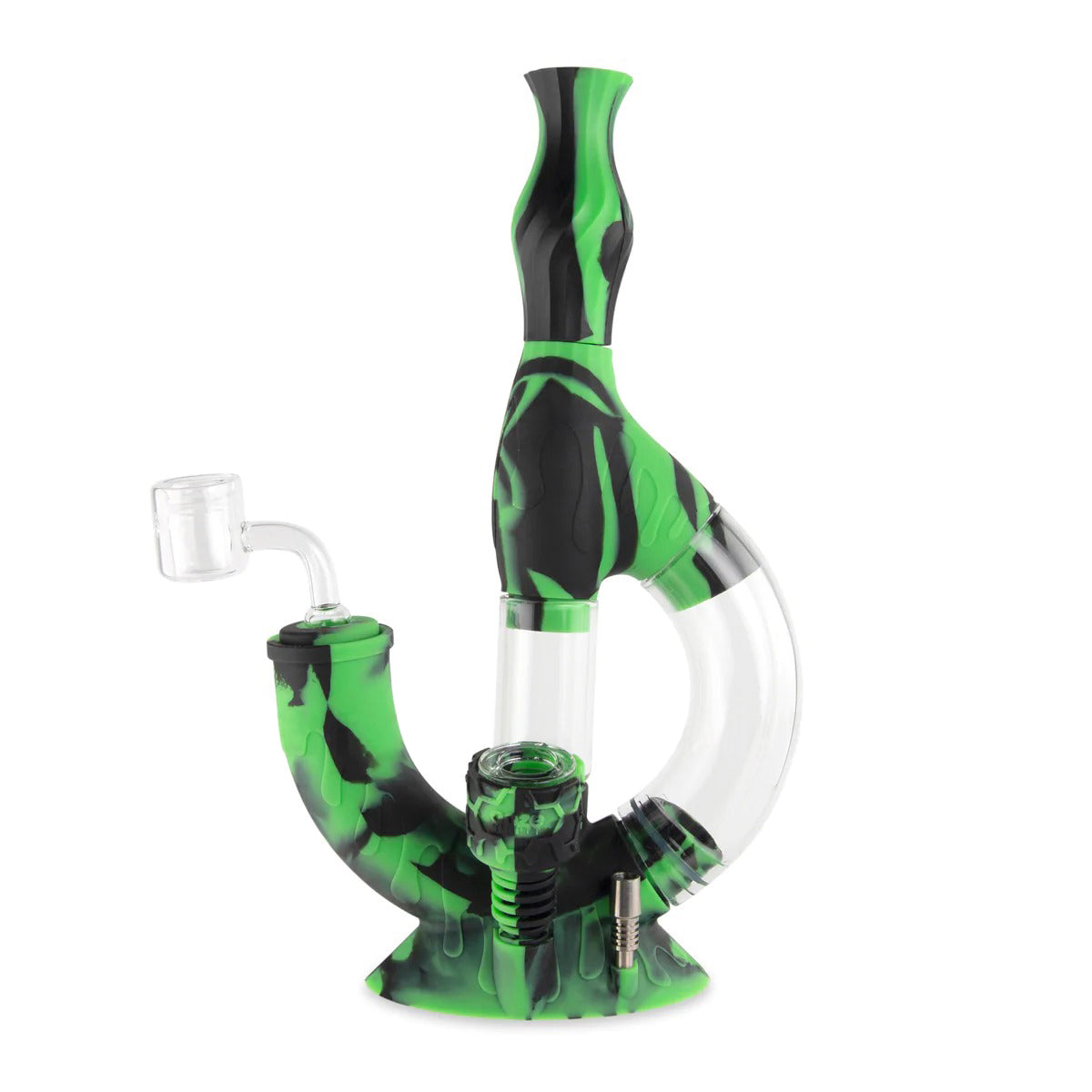 OOZE® | 4-in-1 ECHO Hybrid Silicone Nectar Collector & Water Pipe | Various Colors