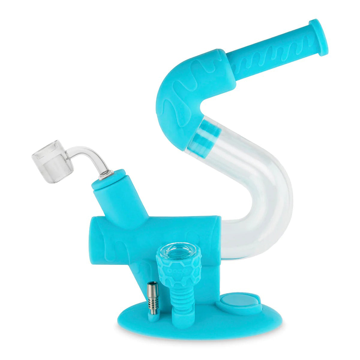 Ooze® | 4-in-1 Swerve Hybrid Silicone Nectar Collector & Water Pipe | Various Colors