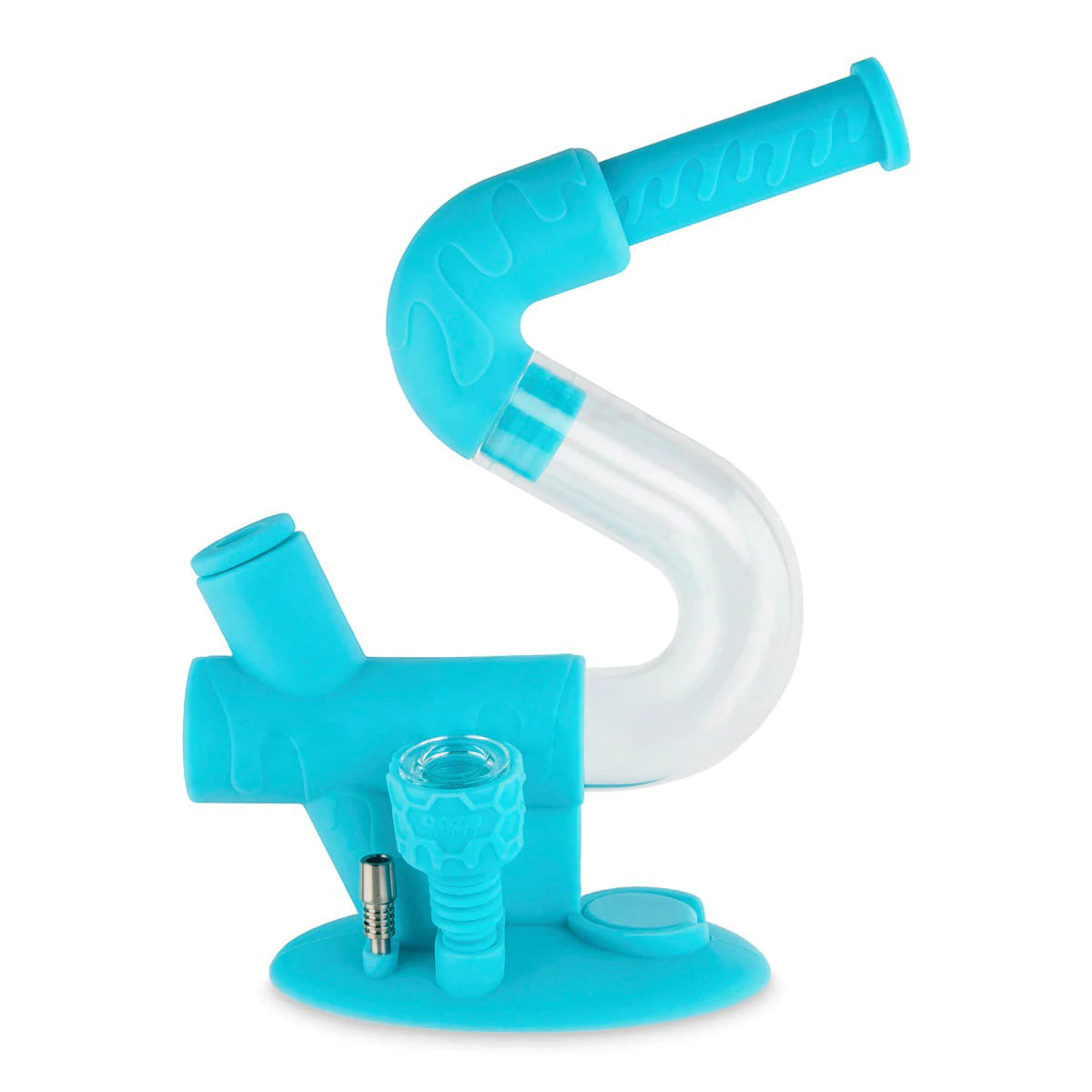 Ooze® | 4-in-1 Swerve Hybrid Silicone Nectar Collector & Water Pipe | Various Colors