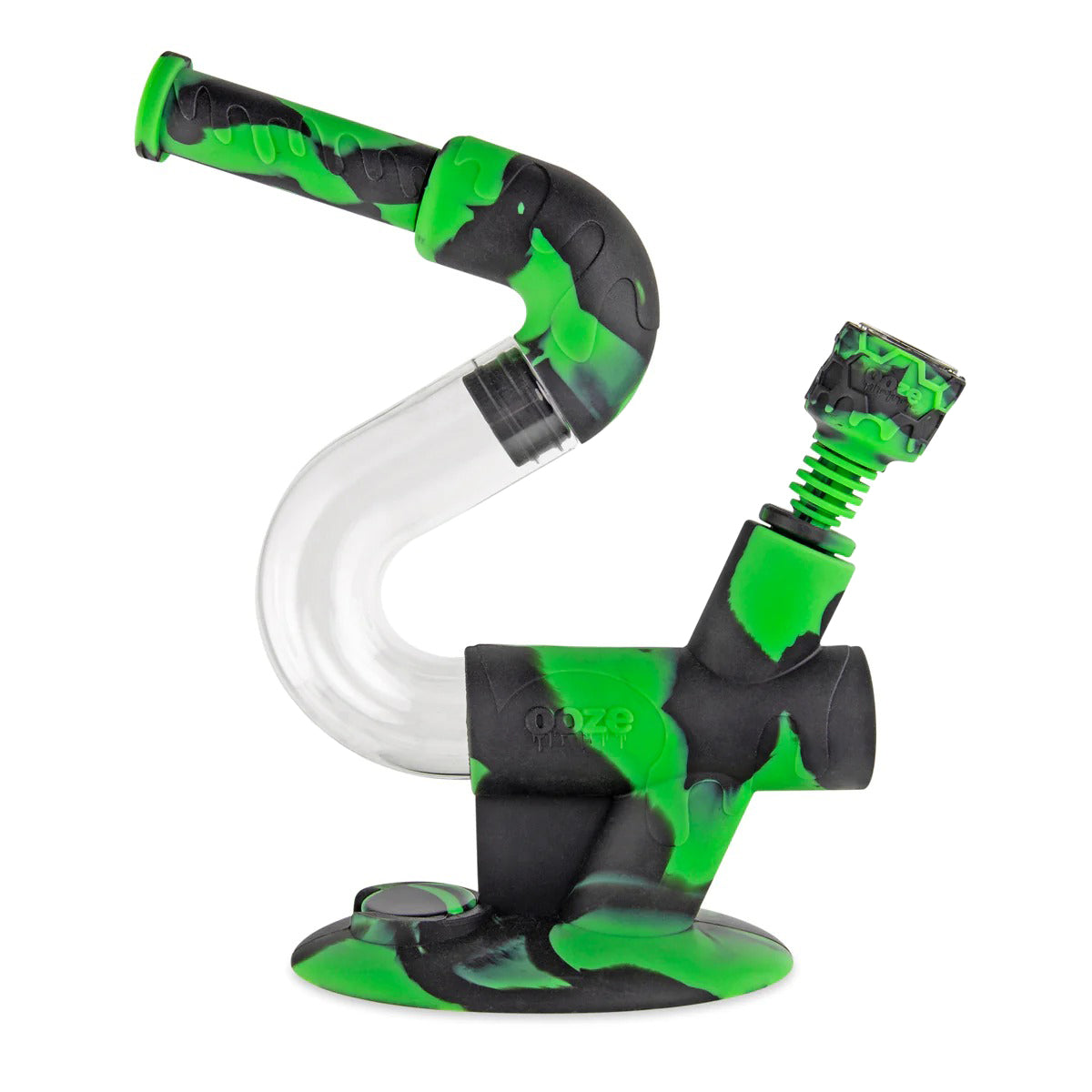 Ooze® | 4-in-1 Swerve Hybrid Silicone Nectar Collector & Water Pipe | Various Colors