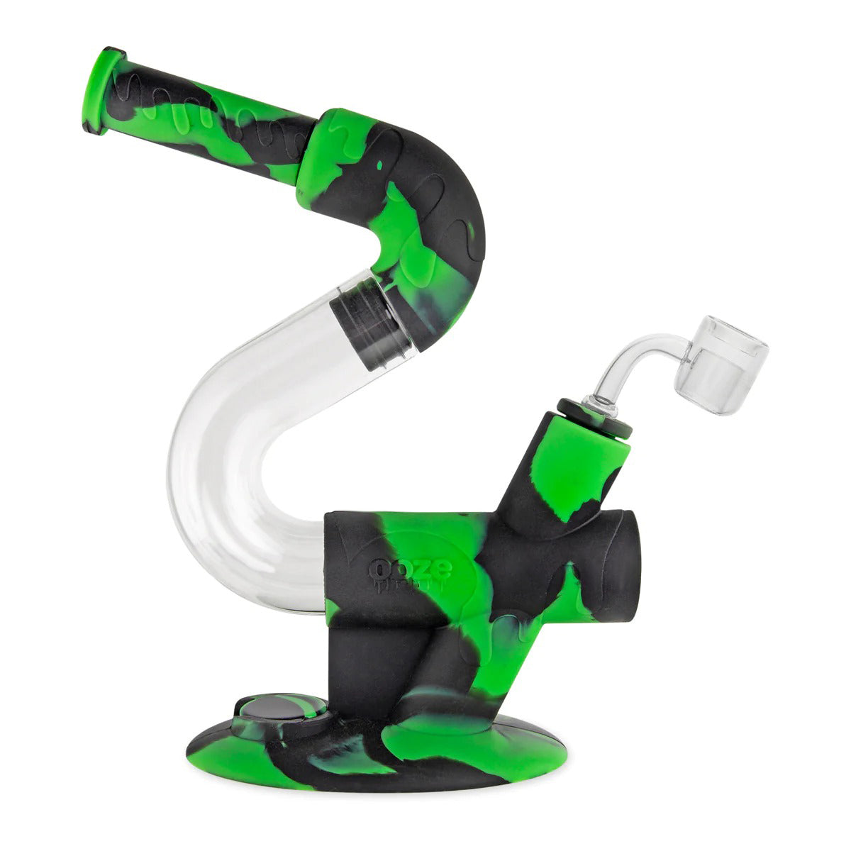 Ooze® | 4-in-1 Swerve Hybrid Silicone Nectar Collector & Water Pipe | Various Colors