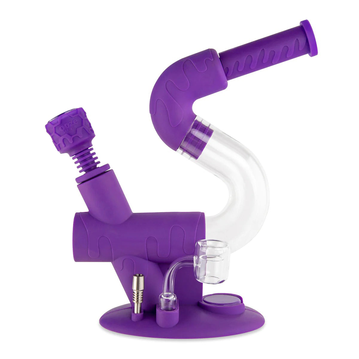 Ooze® | 4-in-1 Swerve Hybrid Silicone Nectar Collector & Water Pipe | Various Colors