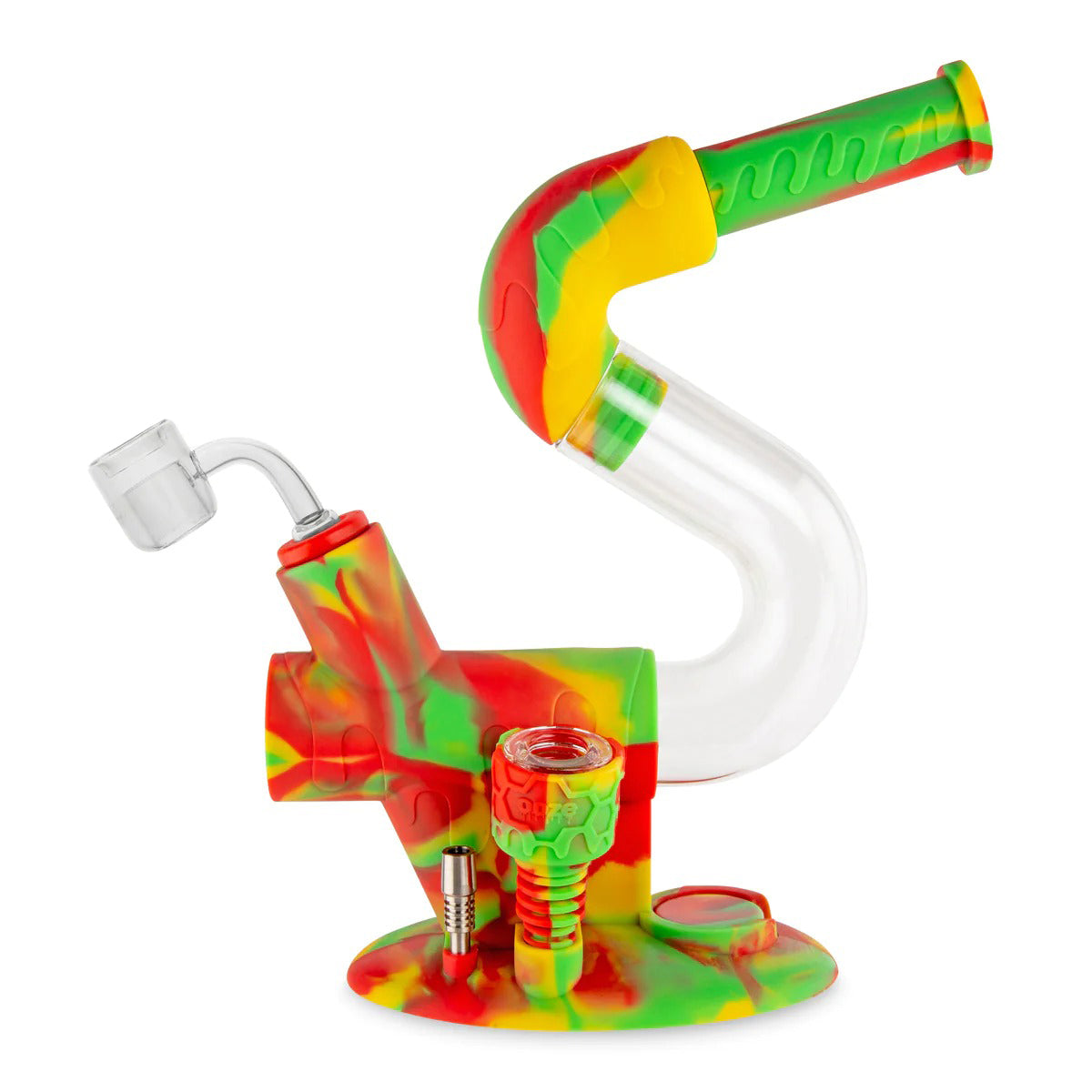 Ooze® | 4-in-1 Swerve Hybrid Silicone Nectar Collector & Water Pipe | Various Colors