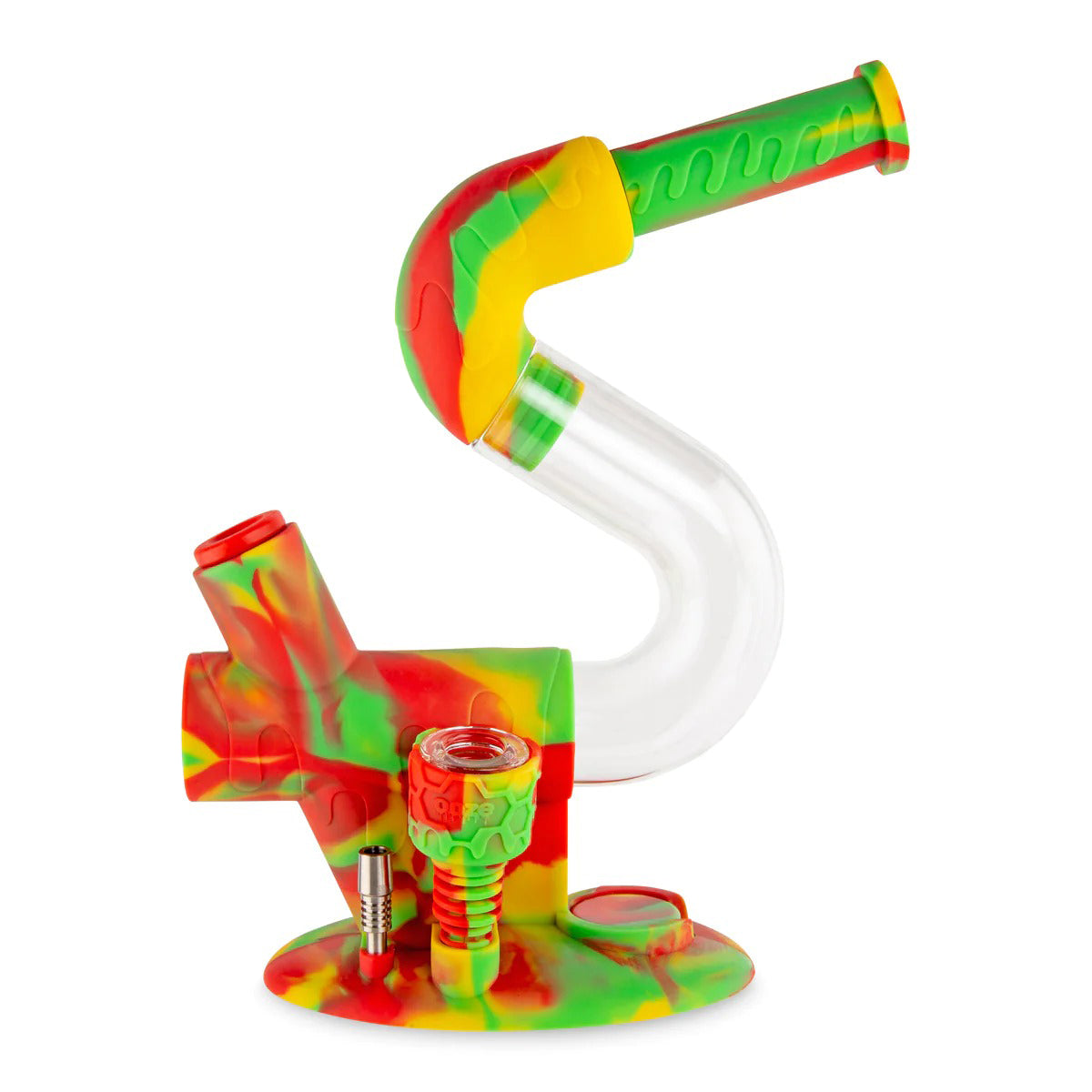 Ooze® | 4-in-1 Swerve Hybrid Silicone Nectar Collector & Water Pipe | Various Colors