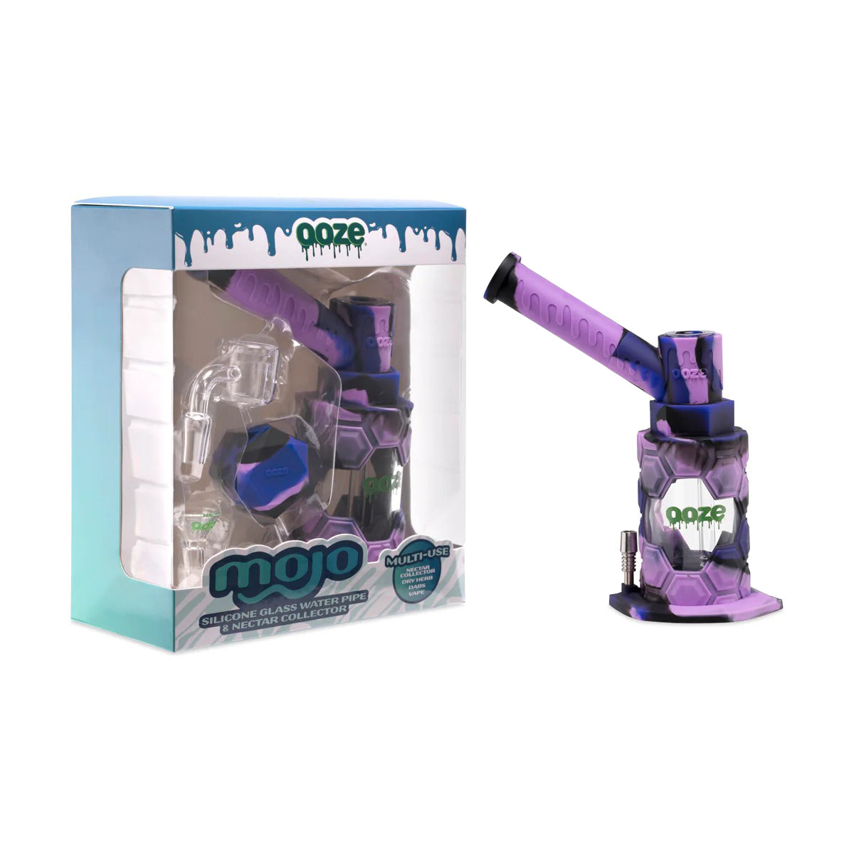 OOZE® | 4-in-1 MOJO Hybrid Silicone Nectar Collector & Water Pipe