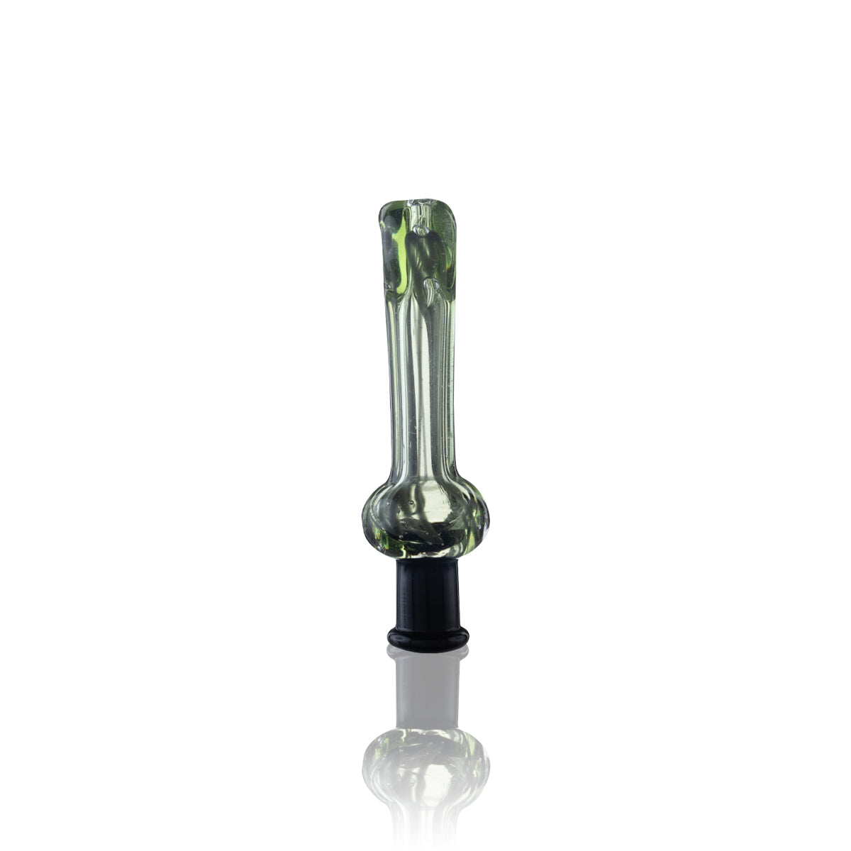 Nectar Collector | Pocket Glass Hand Straw | 4" - 10mm - Green with Black Stripes - Biohazard Inc
