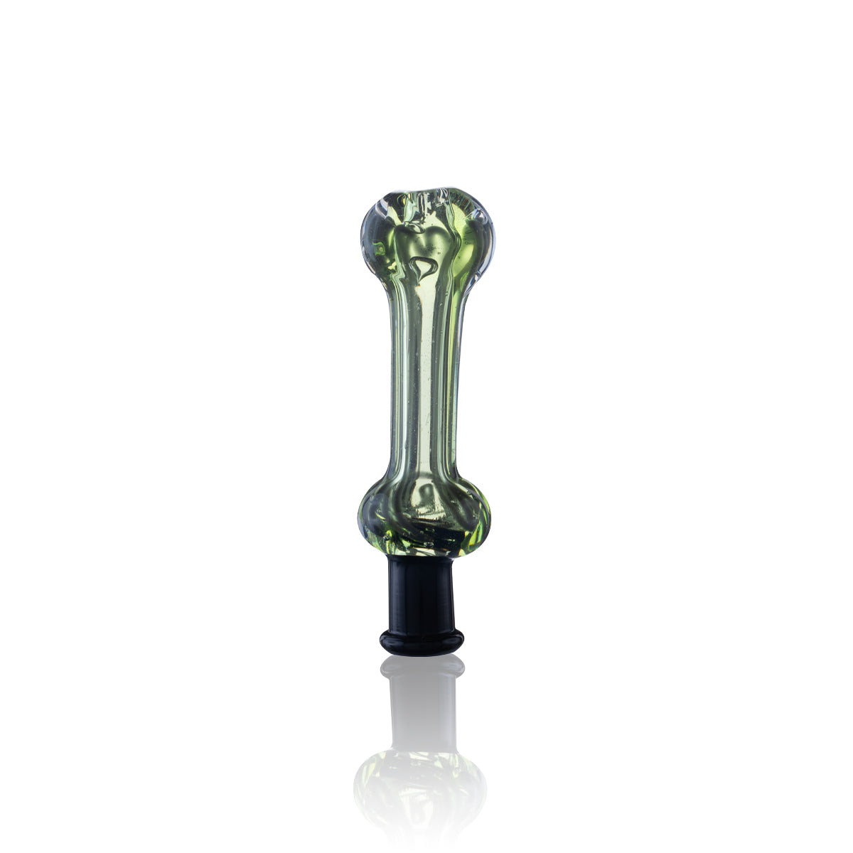 Nectar Collector | Pocket Glass Hand Straw | 4" - 10mm - Green with Black Stripes - Biohazard Inc